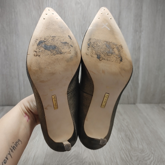 Louise et Cie Seville Metallic Bronze Gold Leather Pointed Pumps Heels Size 7 - Picture 8 of 8
